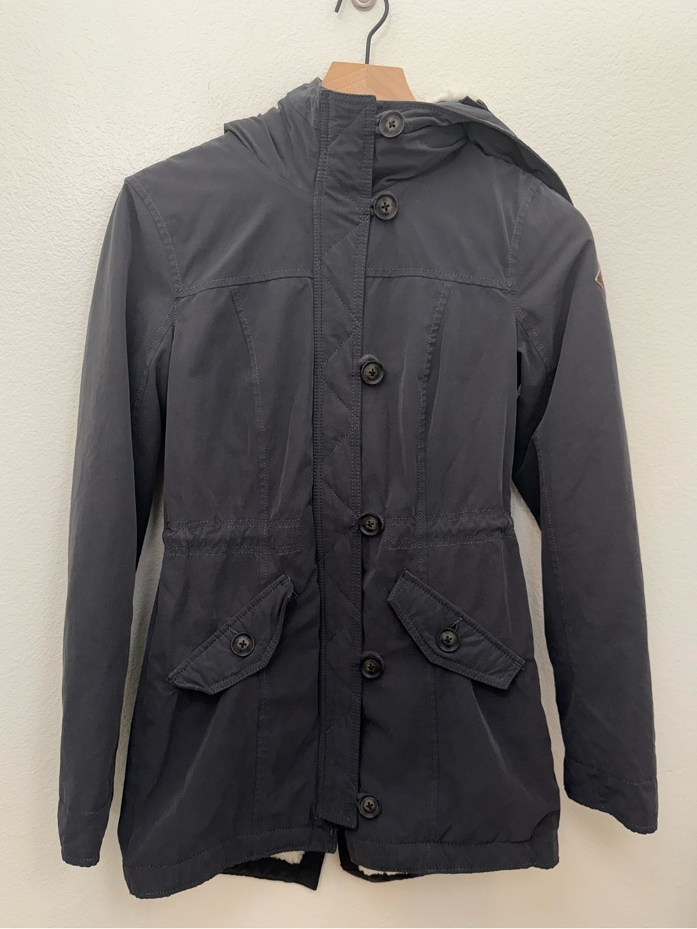 Hollister Faux Fur Lined Parka Coat XS